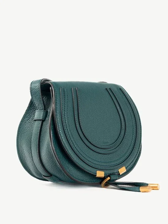 Chloe Marcie Small Steel Blue Grained Leather Crossbody - Picture 2 of 12